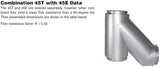 Van-Packer Model CS - 45° (Lateral) Tee - 12" ID  BODY + 4" ID Projection